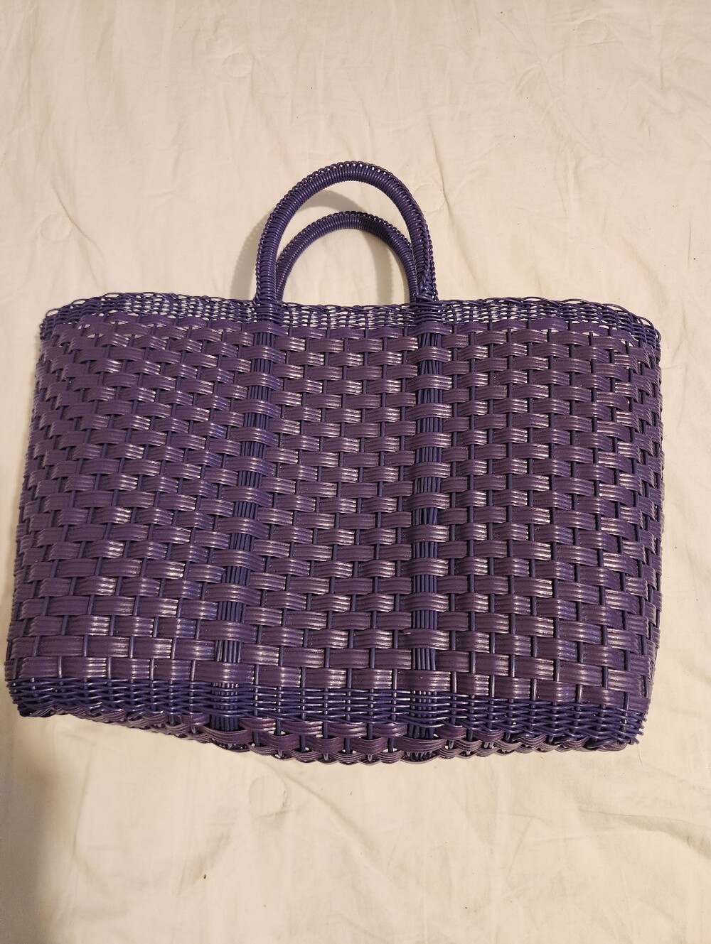 Purple Woven Tote Bag